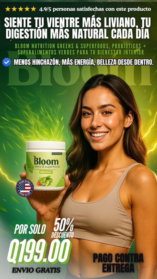 Bloom Nutrition Greens & Superfoods – Suplemento con Probióticos para Digestión y Reducción de Hinchazón