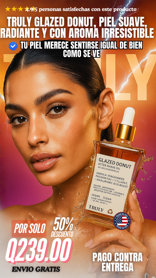 Truly Glazed Donut Aceite Despues De Afeitar – Piel Suave, Radiante y con Aroma Irresistible