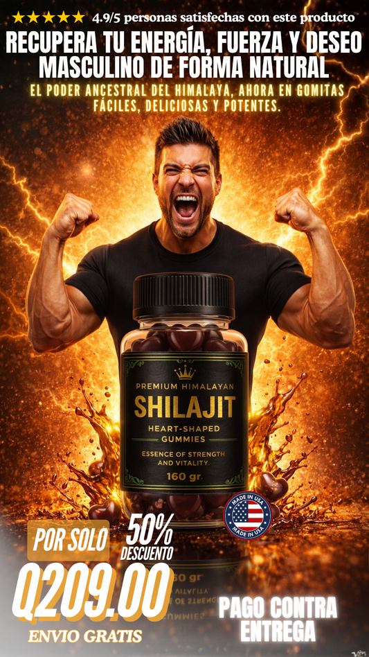Gomitas de Shilajit Premium del Himalaya 🍯💪 | Energía, Fuerza y Vitalidad Masculina