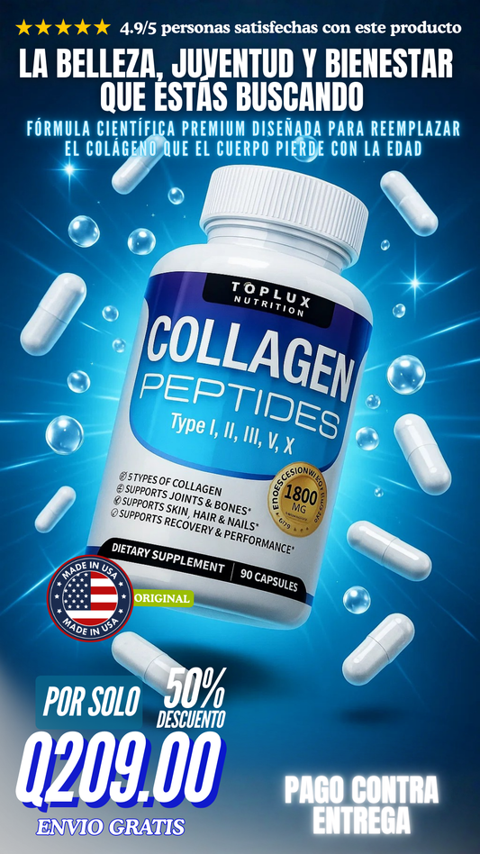Peptidos de Colageno Multi-Tipo (Tipo I, II, III, V & X) – Belleza & Rejuvenecimiento