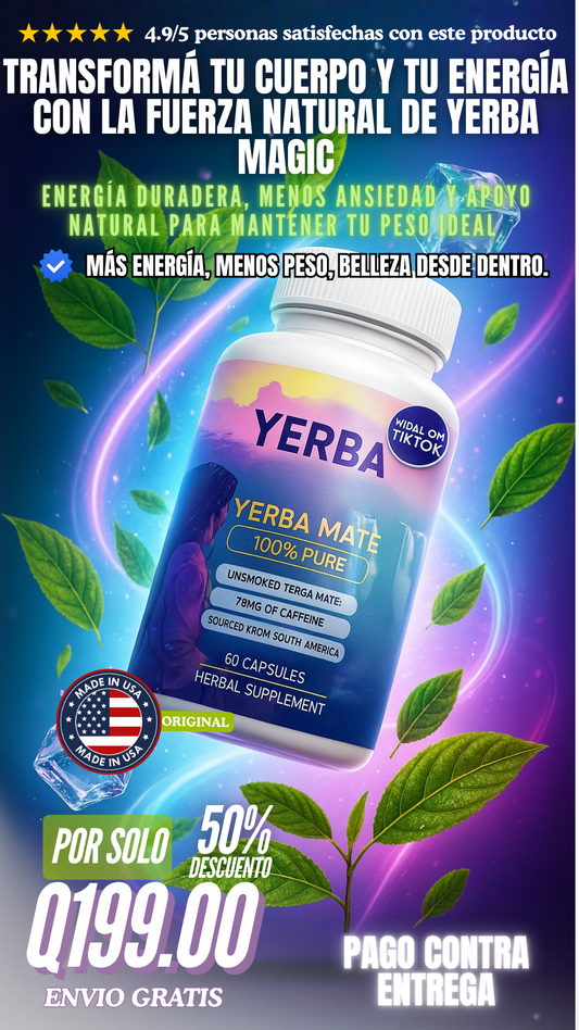 Yerba Magic Plus – Cápsulas de Yerba Mate Premium | Energía Natural y Enfoque Mental Potenciado
