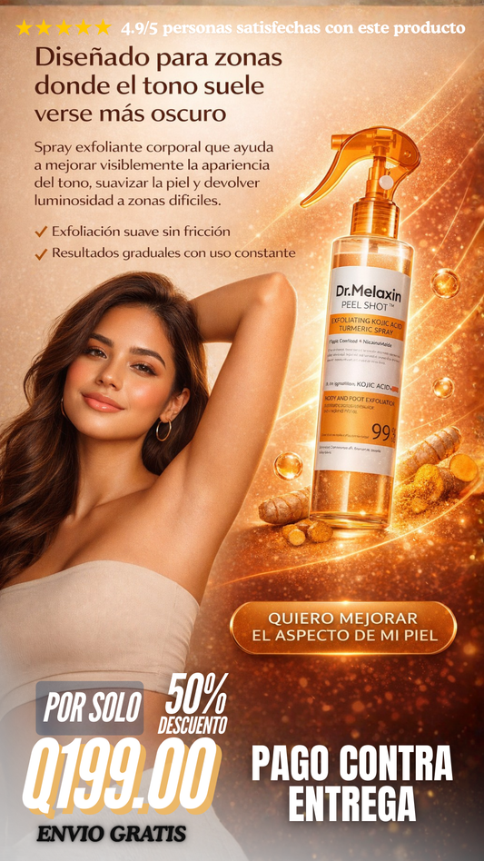 🧴 Dr. Melaxin Peel Shot – Spray Exfoliante Corporal con Ácido Kójico y Cúrcuma (99%)