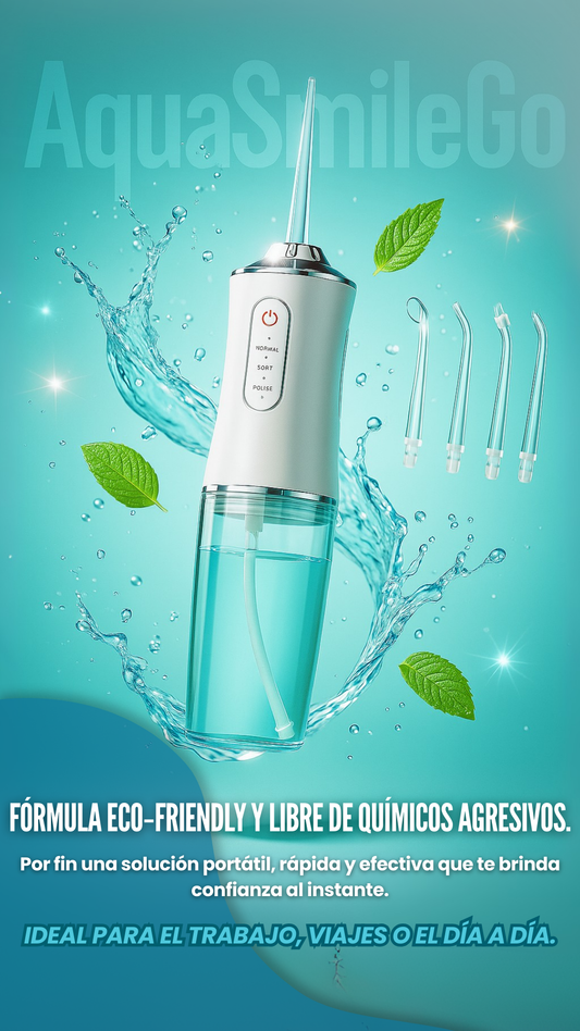 AquaSmile Go: Irrigador Bucal Portátil Recargable