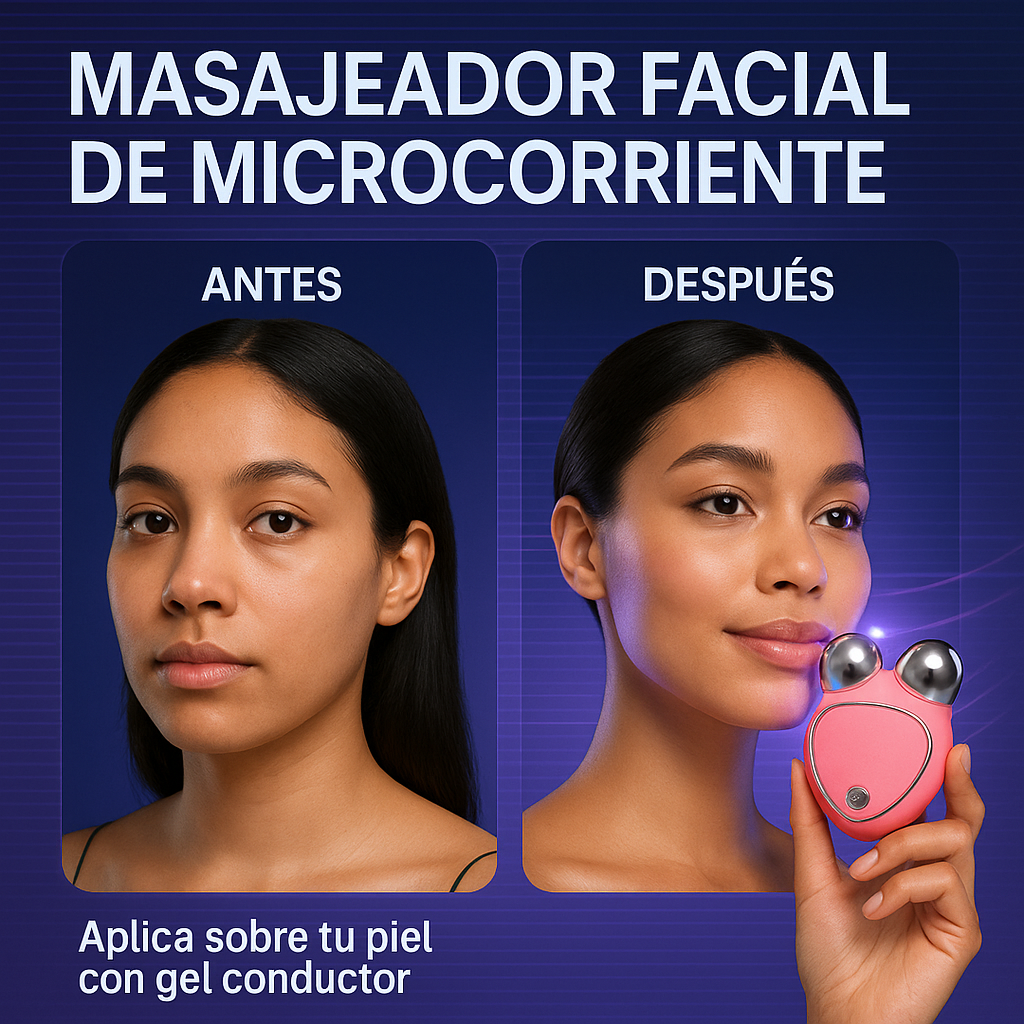 Masajeador Facial con Microcorriente ¡Rejuvenece tu piel desde el primer uso!